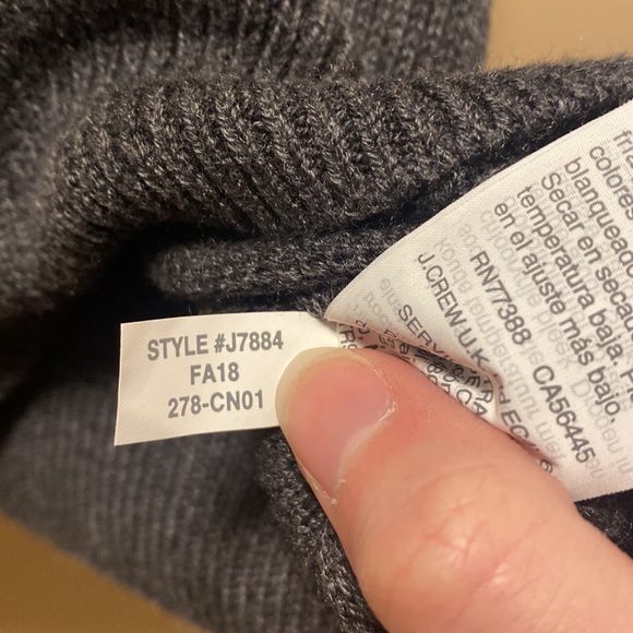 J. Crew Mercantile Ribbon Tie Bell Sleeve Charcoal Sweater - Picture 7 of 8